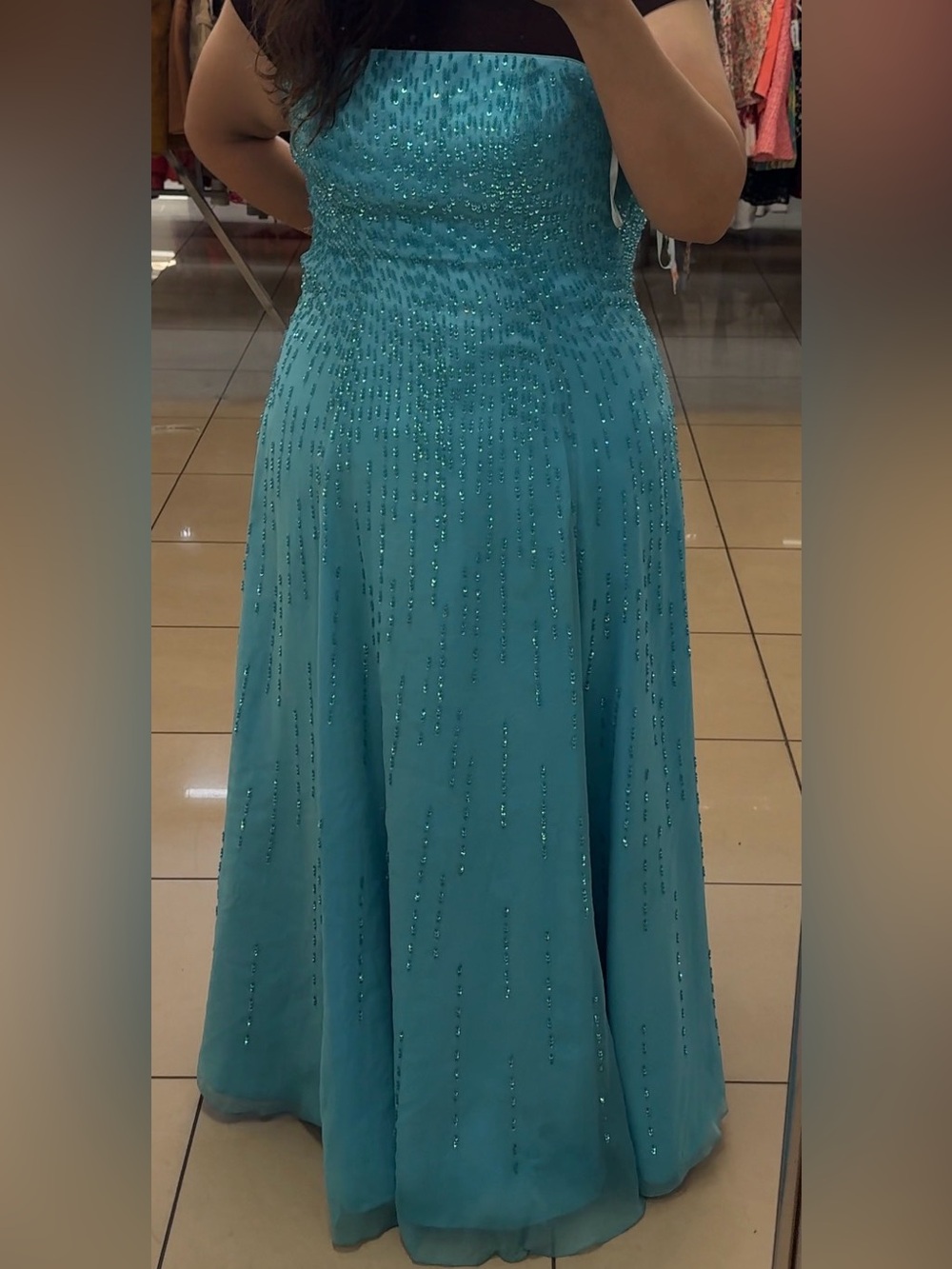 Teal Beaded Princess Dress